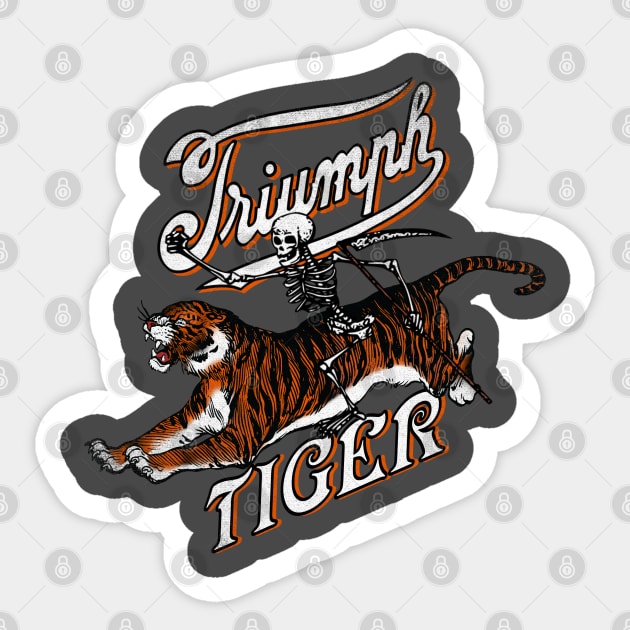 Vintage Triumph Tiger Cafe Racer Legends Sticker by MotorManiac